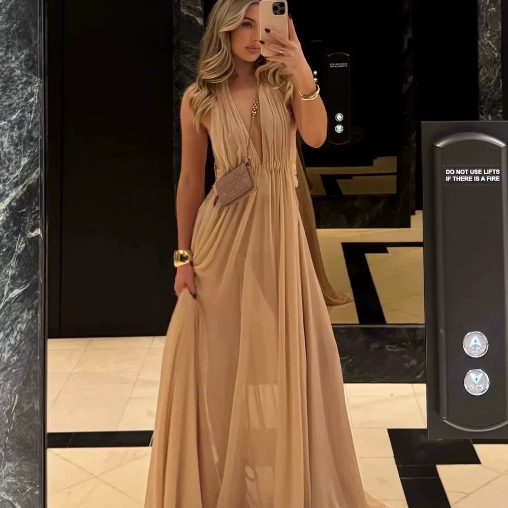 Others Follow Beige Maxi Dress